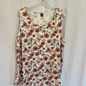 SHEIN Floral Tank Top - Pink, Orange, White